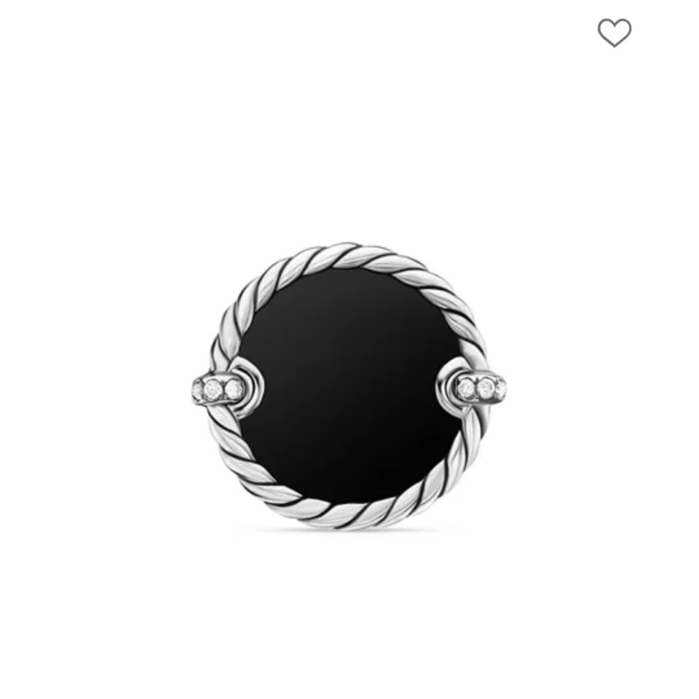 NIB David Yurman Sterling Silver and Pavè Diamond Ring with Onyx